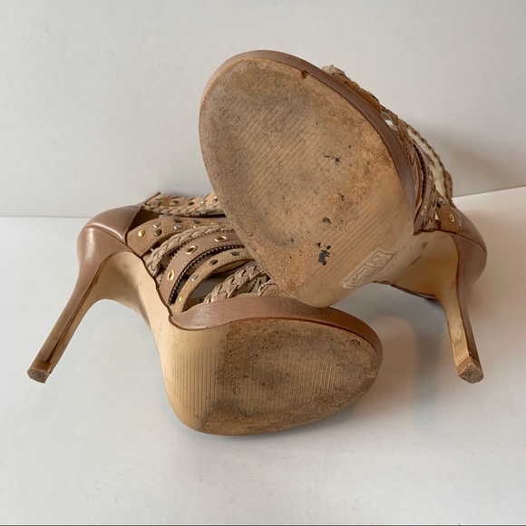 Aldo Tan studded strappy Tinder stiletto heels - Picture 5 of 7